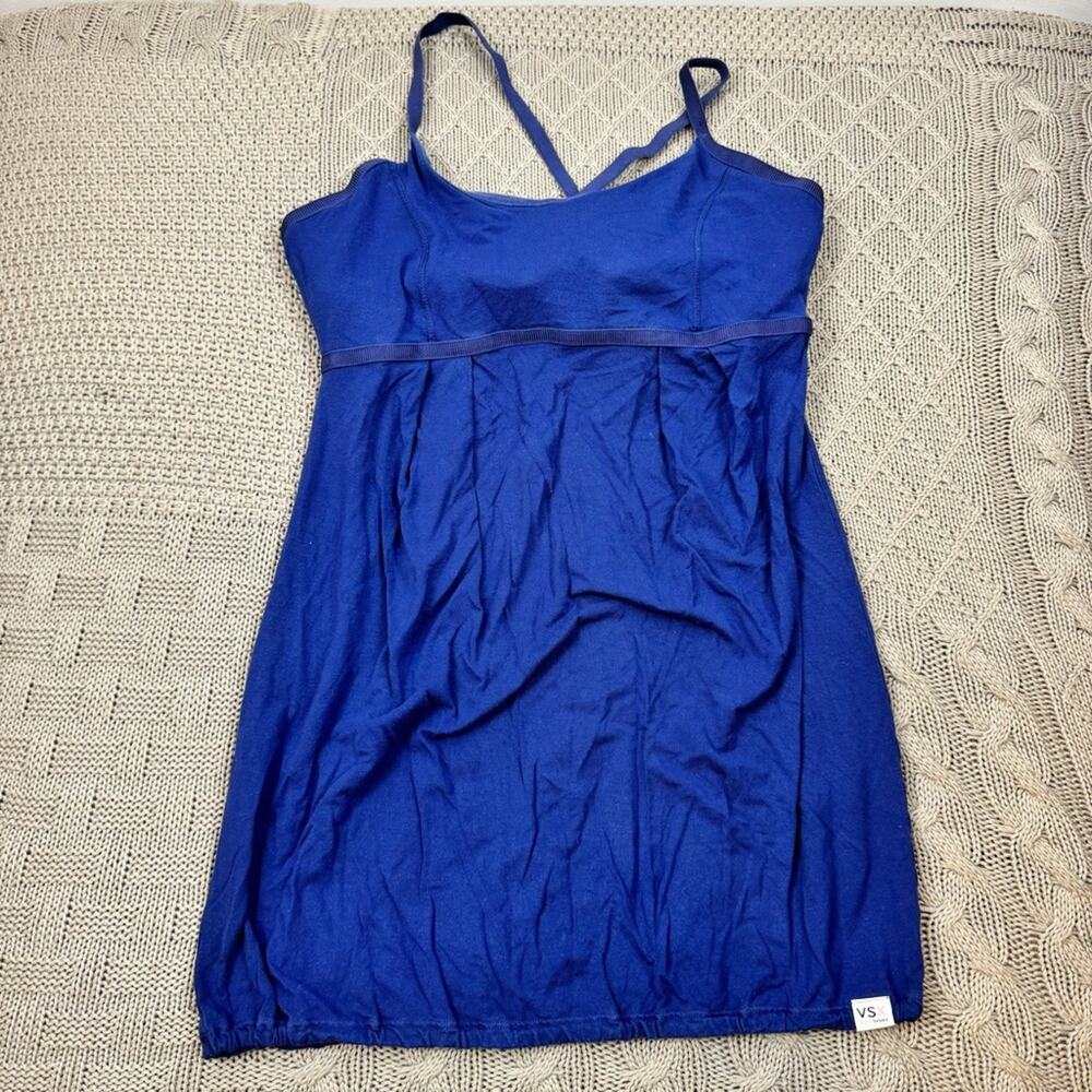 Vintage VSX Victorias Secret Sexy Sport NAVY Blue Spahetti Strap Racerback Tank